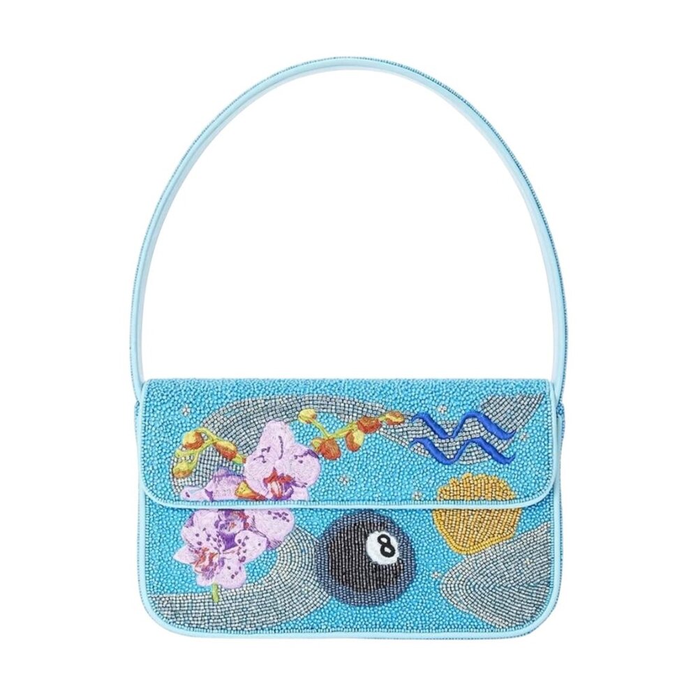 Staud Aquarius Zodiac Tommy Beaded Bag Magic 8 Ball NWT